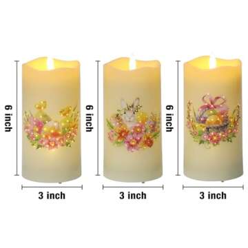 Eywamage Fiber Optic Flameless Candles with Remote, Easter Candles Battery Operated, Flickering LED ...