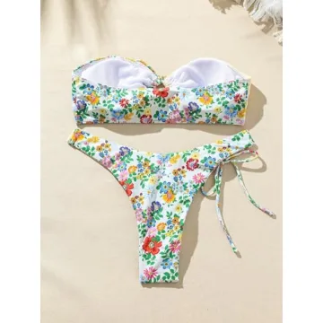 Trendy MakeMeChic Two Piece Bandeau Bikini for Summer Fun