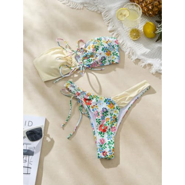 Trendy MakeMeChic Two Piece Bandeau Bikini for Summer Fun