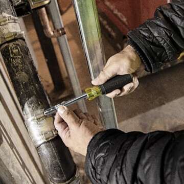 Klein Tools 65129 2-in-1 Nut Driver, Hex Head Slide Drive, 6-Inch