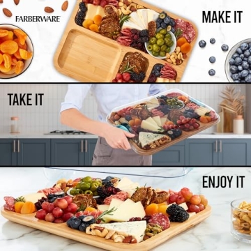 Farberware Build-A-Board Bamboo Cutting Board with Lid