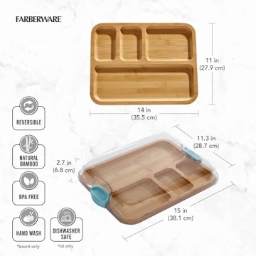 Farberware Build-A-Board Bamboo Cutting Board with Lid