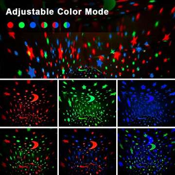 Kids Star Night Projector Lamp - Baby Nursery Night Light Desk Lamp with 8 Light Color USB 360 Degree Rotating Star Projector Gifts for Baby Kid Children Bedroom Birthday Party Christmas Decorations