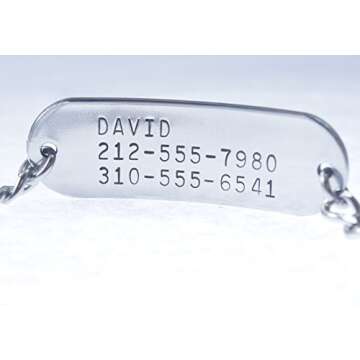 Deep Stamped Customizable, Autism Medical Alert Bracelet, Stainless Steel, 8" (Includes Free Engraving)