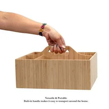 MobileVision Bamboo Multi-Purpose Caddy for Cleaning Supplies