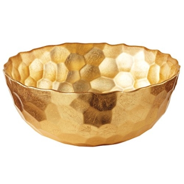 Elegance Odessa Gold Glass Bowl - Handcrafted Glamour for Every Occasion