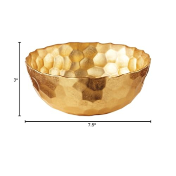 Elegance Odessa Gold Glass Bowl - Handcrafted 7.5-Inch Beauty