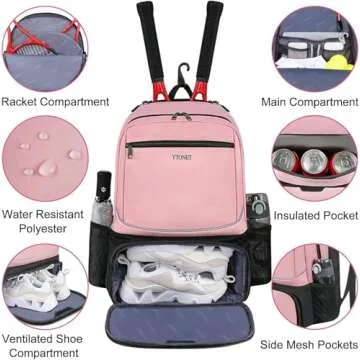 Durable Ytonet Tennis Bag with Cooler and Racket Holder
