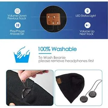 Buy ZRUHIG Bluetooth Beanie with HD Sound for Winter Fun