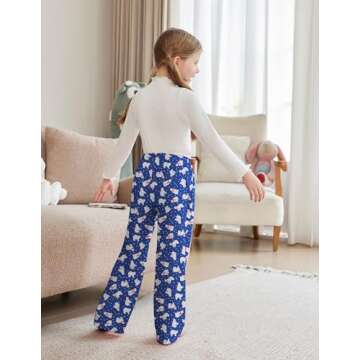 Comfy Arshiner Pajama Pants for Girls Blue Christmas Design