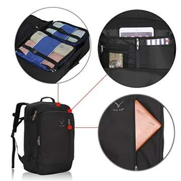Hynes Eagle 38L Carry on Backpack for All Travelers