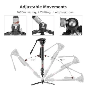 Cayer CF34 Carbon Monopod Kit for Video Cameras