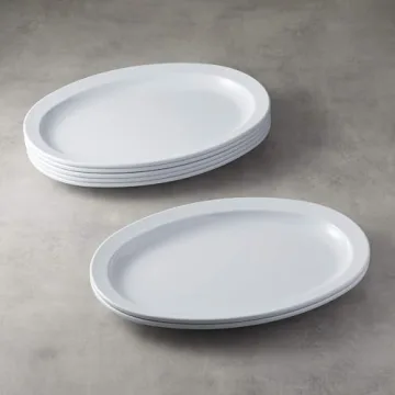 Amazon Basics Melamine Oval Platter Set - 6 Pieces