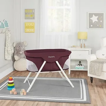 Dream on Me Traveler Portable Bassinet Berry Lightweight Breathable
