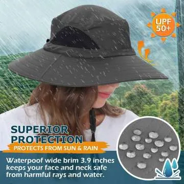 EINSKEY Waterproof Wide Brim Bucket Hat for Outdoors