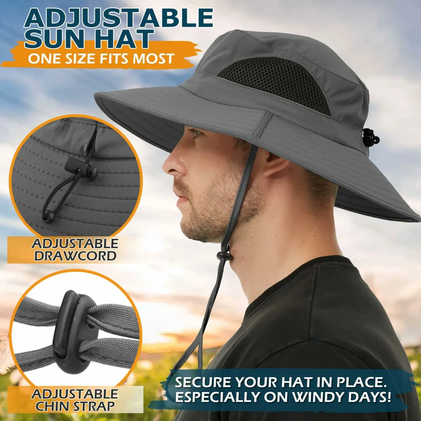 EINSKEY Waterproof Wide Brim Bucket Hat for Outdoors