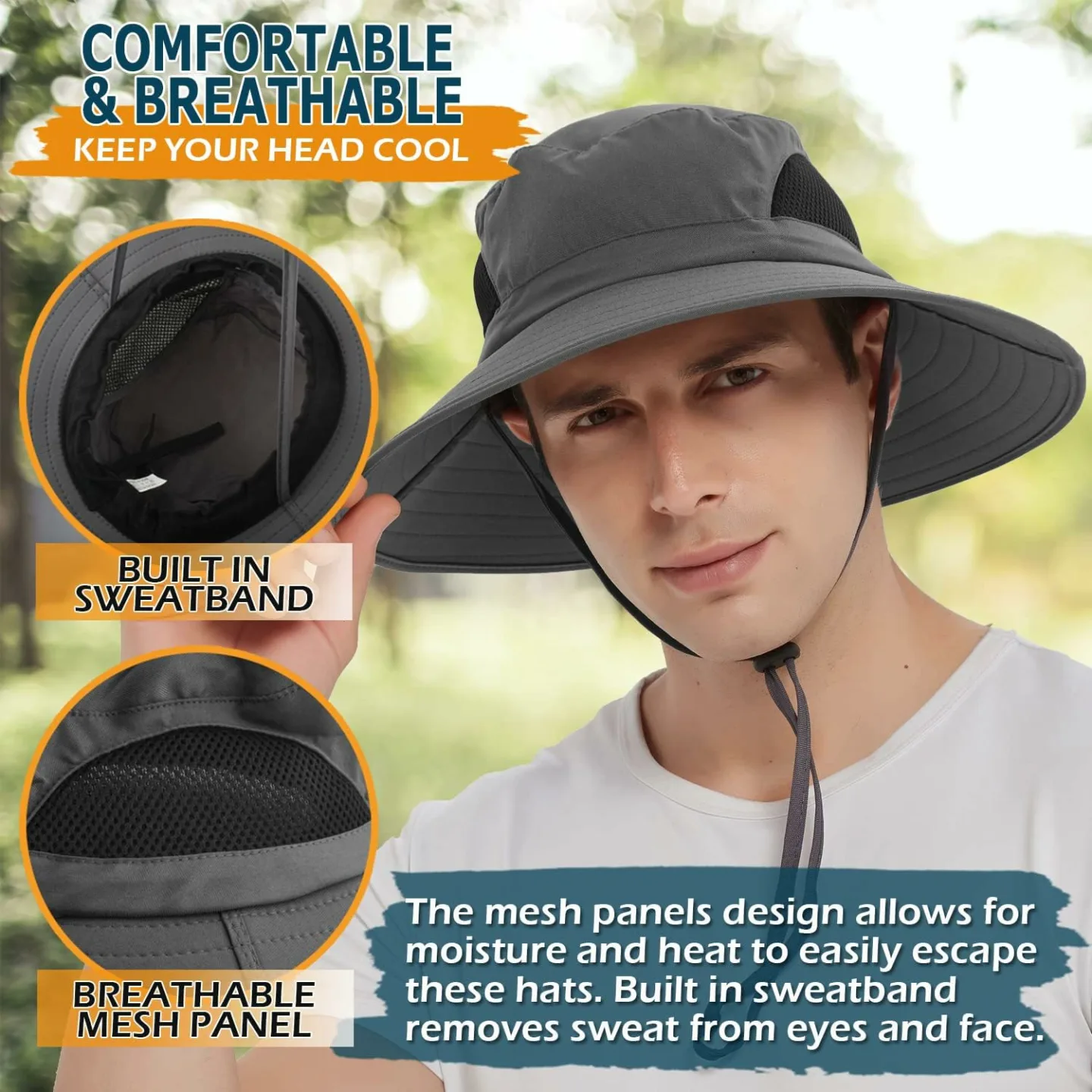 EINSKEY Waterproof Wide Brim Bucket Hat for Outdoors