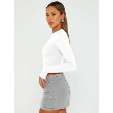 Trendy Queen Long Sleeve Crop Top - Y2K Style for Women