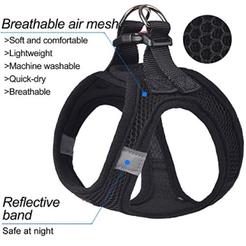 Matilor Dog Harness Step-in for Small Medium Dogs Black
