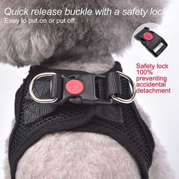 Matilor Dog Harness Step-in for Small Medium Dogs Black