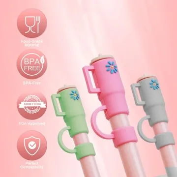 Cute and Functional MLKSI Straw Covers for Stanley Tumblers