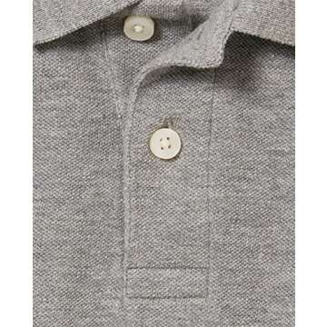 The Children's Place Baby Boys Short Sleeve Pique Polo in Smoke, 6-9 Months