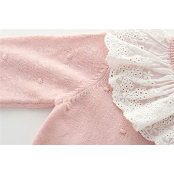 Auro Mesa Infant Baby Girls Knit Sweater Romper Princess Ruffles Collar Outfits Jumper Longsleeve Thick One Piece Clothes