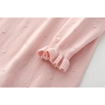 Auro Mesa Infant Baby Girls Knit Sweater Romper Princess Ruffles Collar Outfits Jumper Longsleeve Thick One Piece Clothes