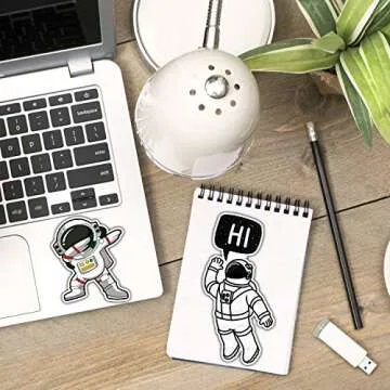 Stickers for Kids (50 Pieces), Graffiti Waterproof Cute Sticker Pack for Water Bottle Skateboard Car Bike Luggage Laptop Phone, NASA Logo Space Astronaut Vinyl Decal Party Gift for Teens Girls Boys