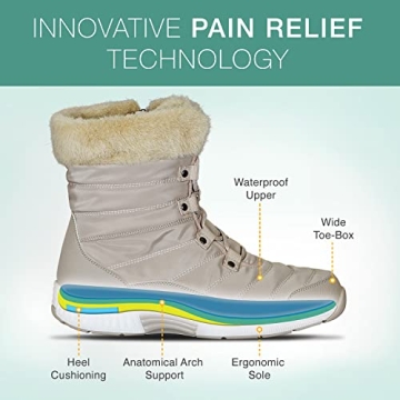 Beige Alps Waterproof Winter Boots for Women