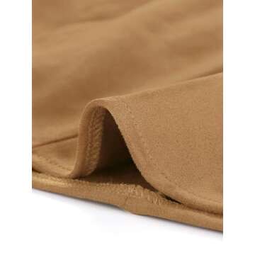 Allegra K Women's Faux Suede Button A-Line High Waisted Christmas Flared Mini Short Skirt Large Brown