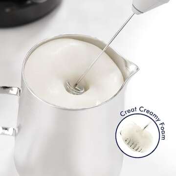 Versatile Handheld Milk Frother - Coral Color, Perfect for Coffee and More