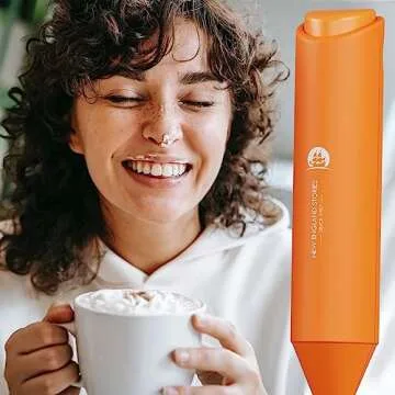 Handheld Coral Milk Frother for Coffee & More