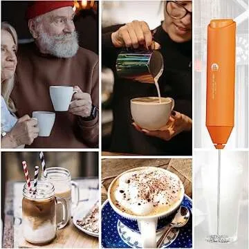 Handheld Coral Milk Frother for Coffee & More