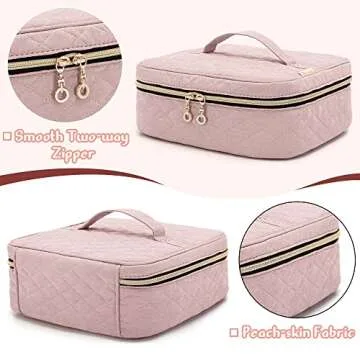 Yarwo Nail Polish Carrying Bag Holds 36 Bottles (15ml/0.5 fl.oz), Travel Storage Organizer for Nail Polish and Manicure Accessories, Dusty Rose (Bag Only)