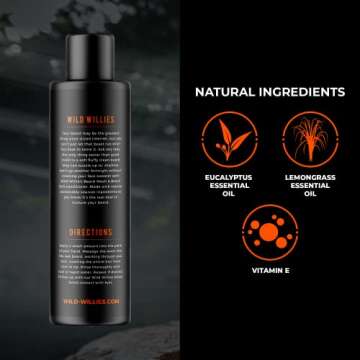 Wild Willies Premium Beard Shampoo for Men, Beard Wash - Removes Itch & Dandruff, Softens, Hydrates, Strengthens & Nourishes Your Beard – Formulated with Natural & Organic Ingredients - 4 Oz