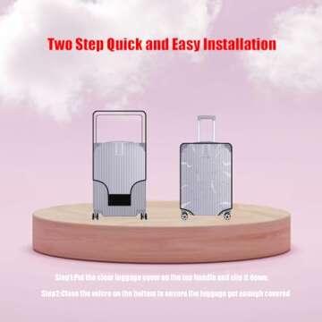 Kinglighten 26 Inch Luggage Cover Protector Bag PVC Clear Plastic Suitcase Cover Protectors Travel Luggage Sleeve Protector