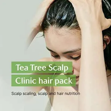 LA'DOR Hair Conditioner - Tea Tree Scalp Clinic Hair Pack, 6.76 Fl Oz - Calming & Nourishing with Snail Mucin, Green Tea, Aloe for Itchy Sensitive Dry Flaky Damaged Scalp