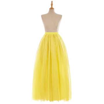 BABYONLINE D.R.E.S.S. Womens Long Petticoat for Formal Evening Dress Full Length Underskirt Yellow XL