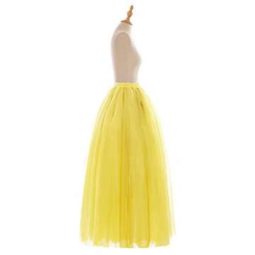 BABYONLINE D.R.E.S.S. Womens Long Petticoat for Formal Evening Dress Full Length Underskirt Yellow XL
