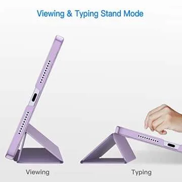 JETech Case for iPad Mini (A17 Pro, 2024 Model, 7th Generation) / Mini 6 (2021 Model, 6th Generation), Slim Stand Hard Back Shell Smart Cover with Auto Wake/Sleep (Purple)