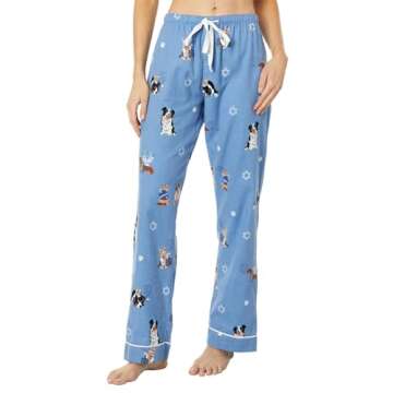 PJ Salvage Women's Loungewear Flannels Pajama Pj Set, Denim, Medium