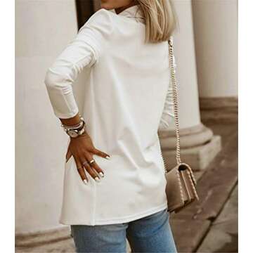 Andongnywell Women's Stylish Open Front Blazer Jacket