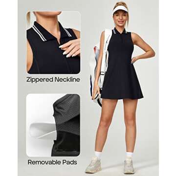 Golf Dress Tennis Dresses for Women with Built in Shorts and Bra 3 Pockets Athletic Dress Workout Dress for Active