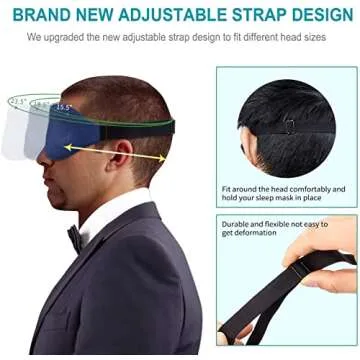 Ergonomic Sleep Mask, New Design Light Blocking Sleeping Mask for Women Men, 3D Contoured Super Soft, Comfortable Adjustable Night Eye Mask for Sleeping, Best Blinder Memory Foam Blindfold for Travel