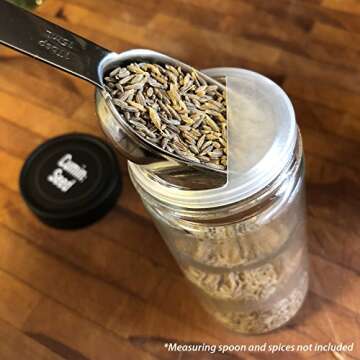 AllSpice 4" Glass Spice Jars 4 fluid ounces- 6 Pack