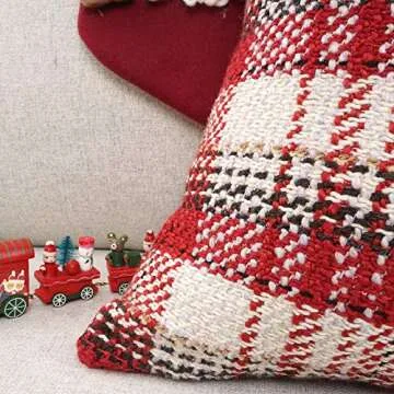 Christmas Retro Buffalo Tartan Pillow Cover 18x18