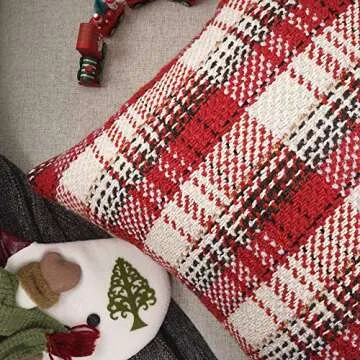 Christmas Retro Buffalo Tartan Pillow Cover 18x18