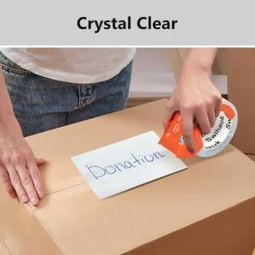 Total 400 yd, 6 Pack 1.18 in x 66.6 yd - Heavy Duty Packing Tape with Dispenser, Bingding Tape, Clear Shipping Tape, Packaging Tape, Package Tape for Shipping Moving Storage and Mailing