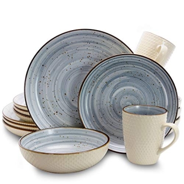 Elama Luxurious Stoneware Dinnerware Set - 16 Pieces